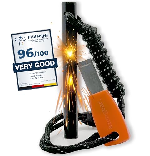 aZengear Flint and Steel Striker Fire Starter,...