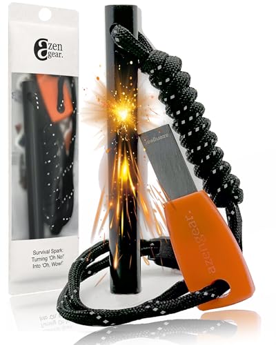 aZengear Flint and Steel Striker Fire Starter,...